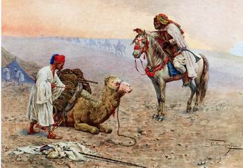 Arab or Arabic people and life. Orientalism oil paintings  402